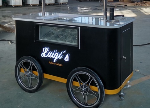 gelato push cart with a freezer